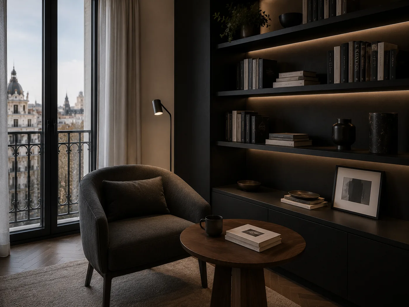 Gris Urbano Suite — reading corner