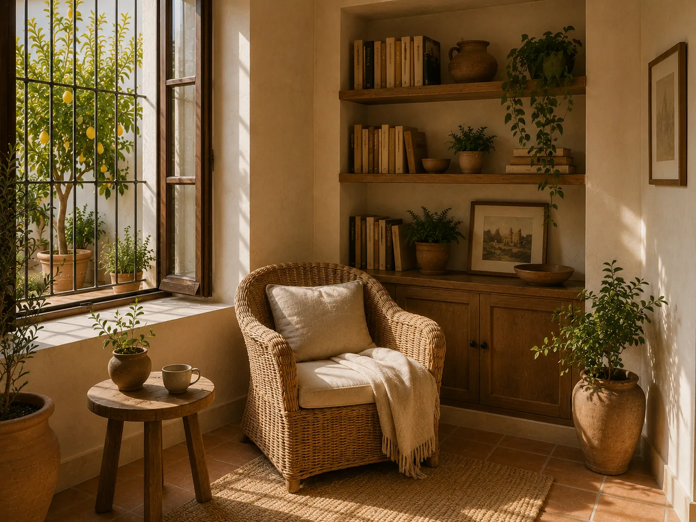 Patio Limonero House — reading corner